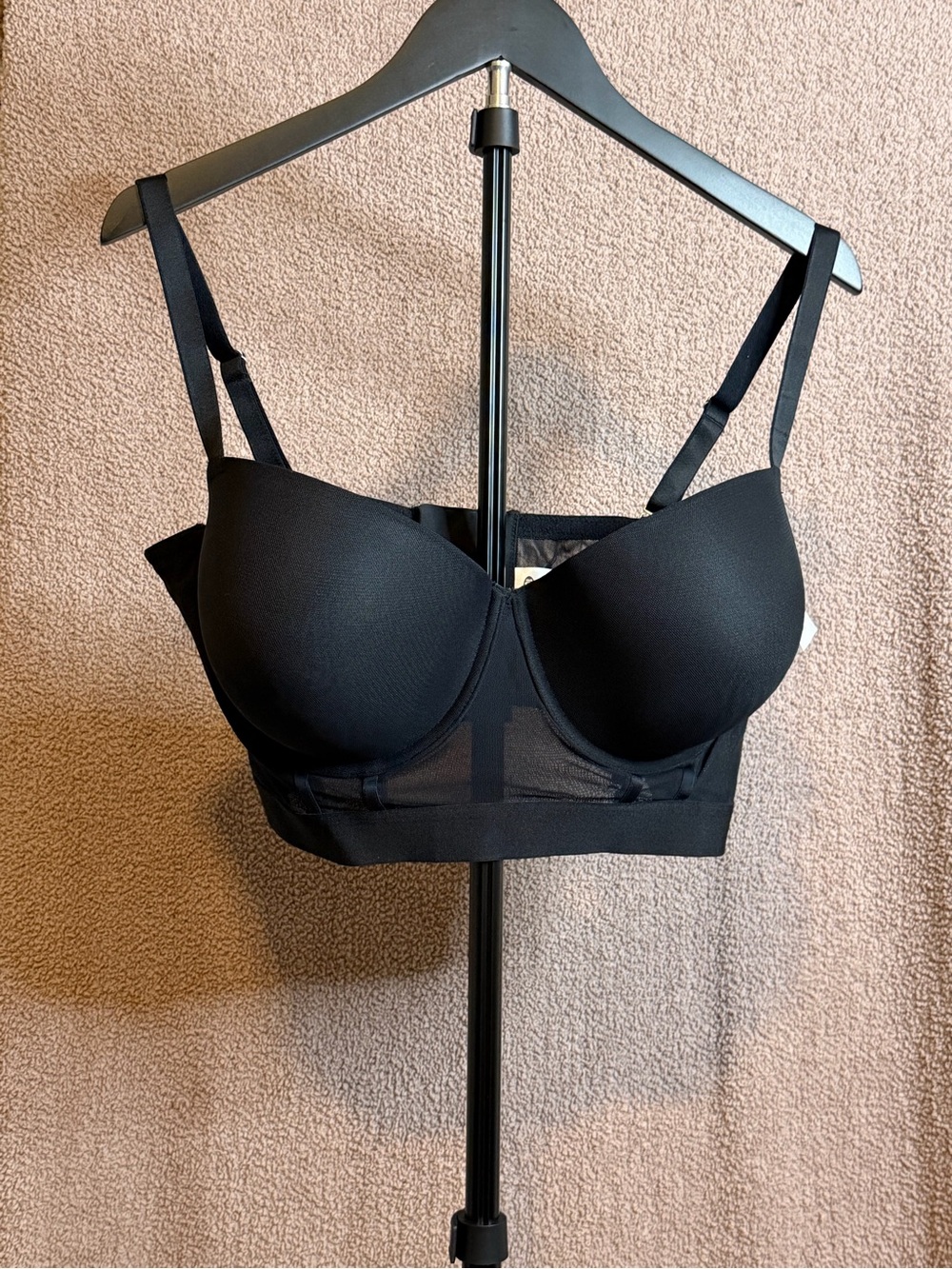 Parade Push-Up Mesh Bustier Bra Black Size 3XL NWT